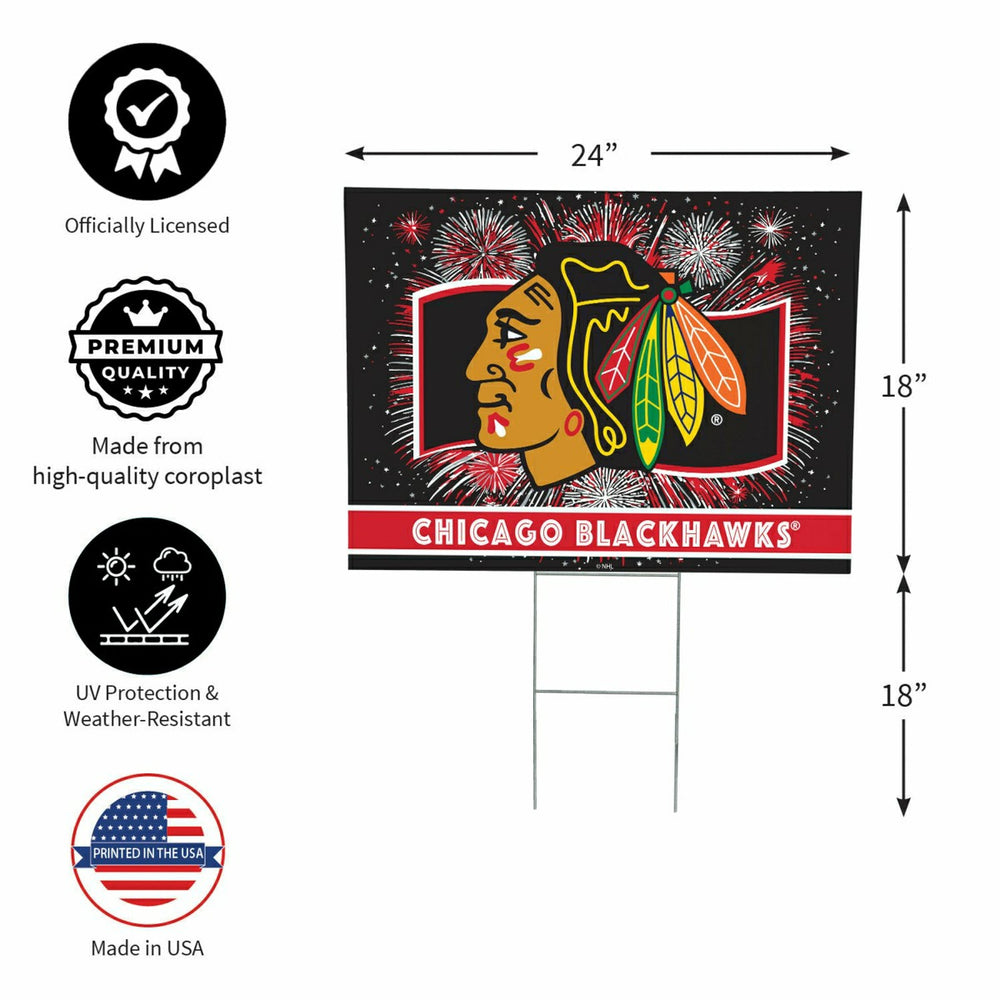 Chicago Blackhawks Yard Sign, Patriotic