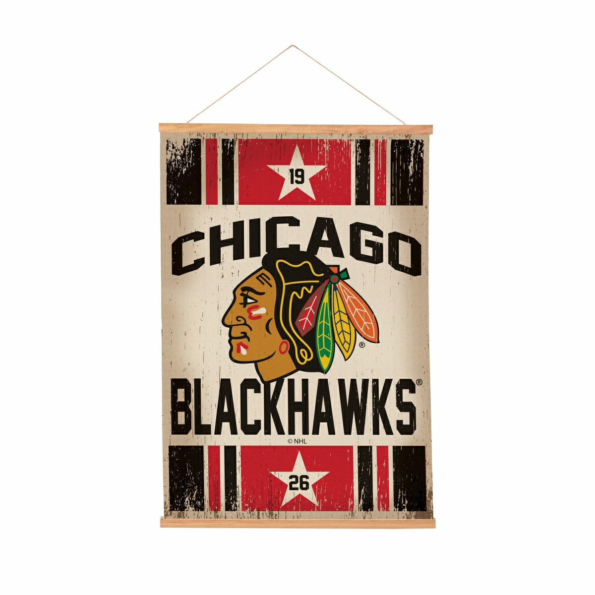 Chicago Blackhawks, Canvas Wall Tapestry, Medium, 36x24