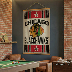 Chicago Blackhawks, Canvas Wall Tapestry, Large, 54x36
