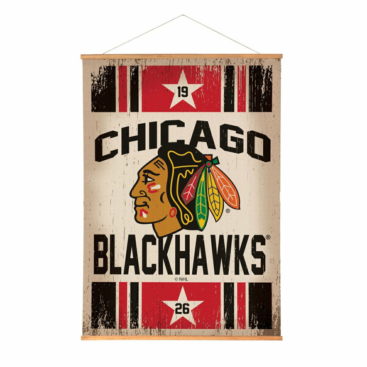Chicago Blackhawks, Canvas Wall Tapestry, Large, 54x36