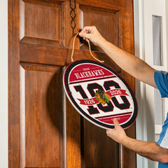 Chicago Blackhawks,100 Anniversary Round Door Decor with Hanging Rope,