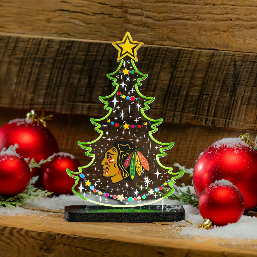 Chicago Blackhawks Hockey Holiday Tree Desklite LED Decor