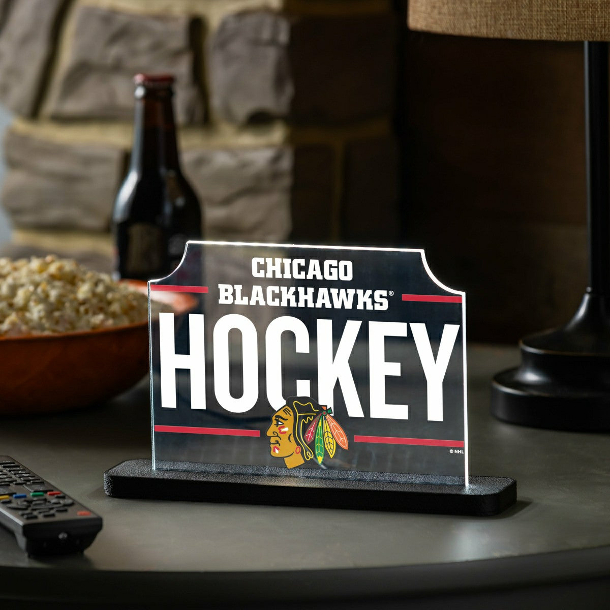 Chicago Blackhawks Hockey Rectangle Desklite LED Decor