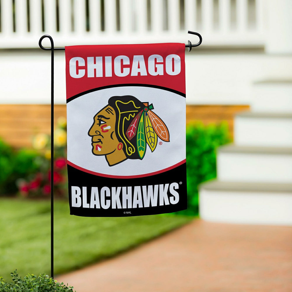 Chicago Blackhawks Suede Garden Flag
