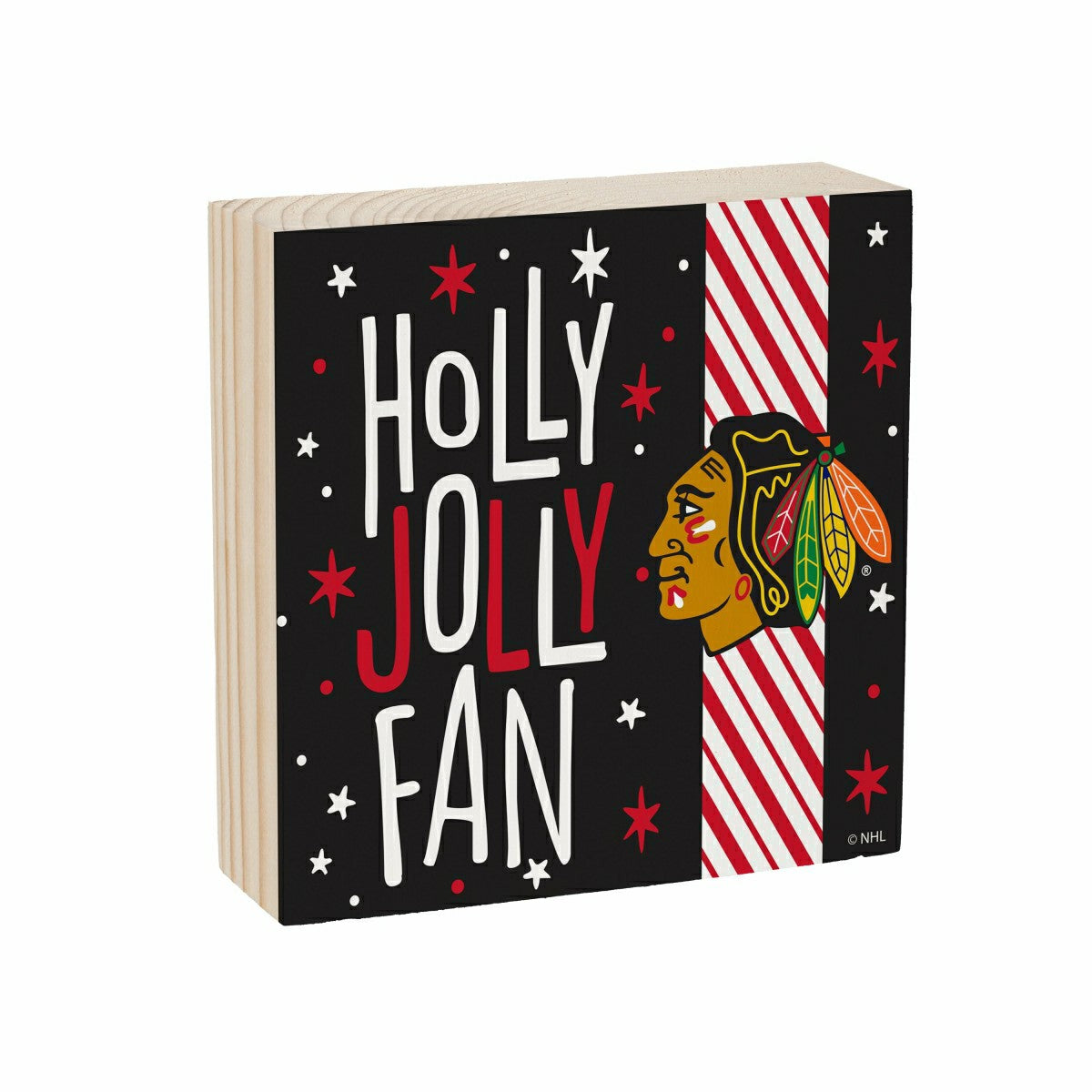 Chicago Blackhawks Block, Holiday, 6x6