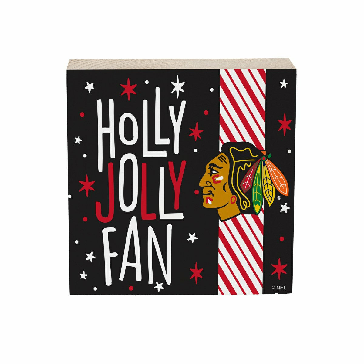 Chicago Blackhawks Block, Holiday, 6x6