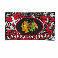 Chicago Blackhawks Holiday PVC Mat, 28"x16"