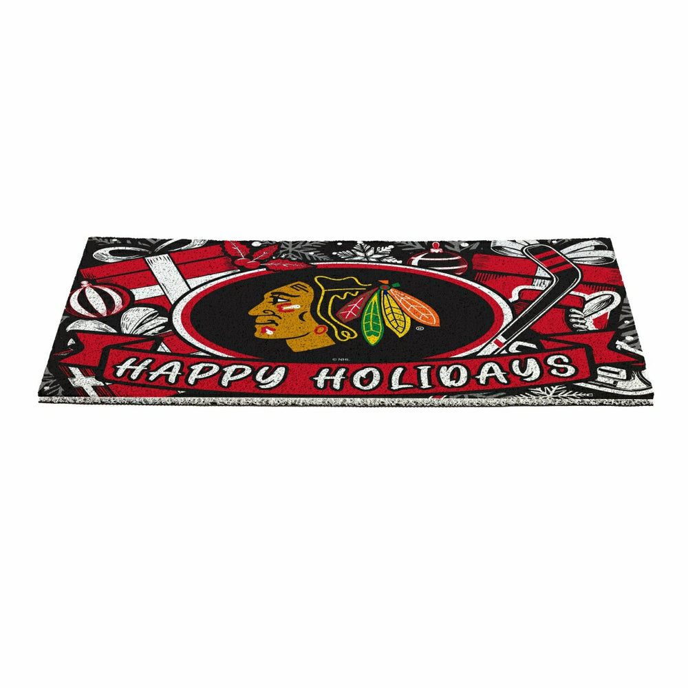 Chicago Blackhawks Holiday PVC Mat, 28"x16"