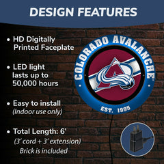 Colorado Avalanche, Metal Lite, Round