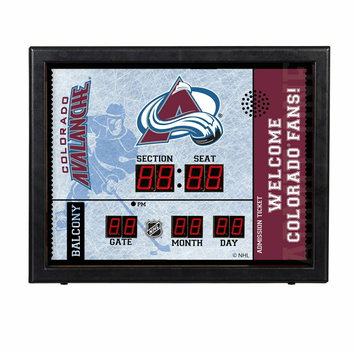 Bluetooth Scoreboard Wall Clock, Colorado Avalanche