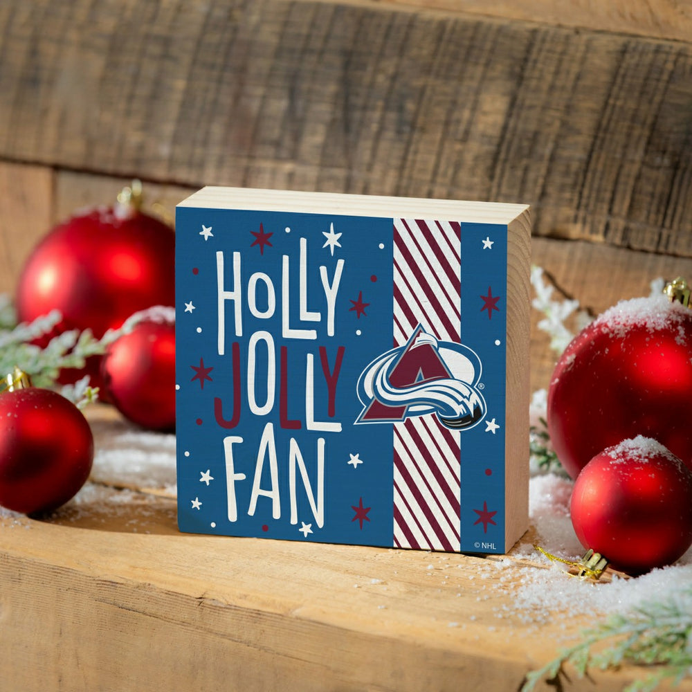 Colorado Avalanche Block, Holiday, 6x6