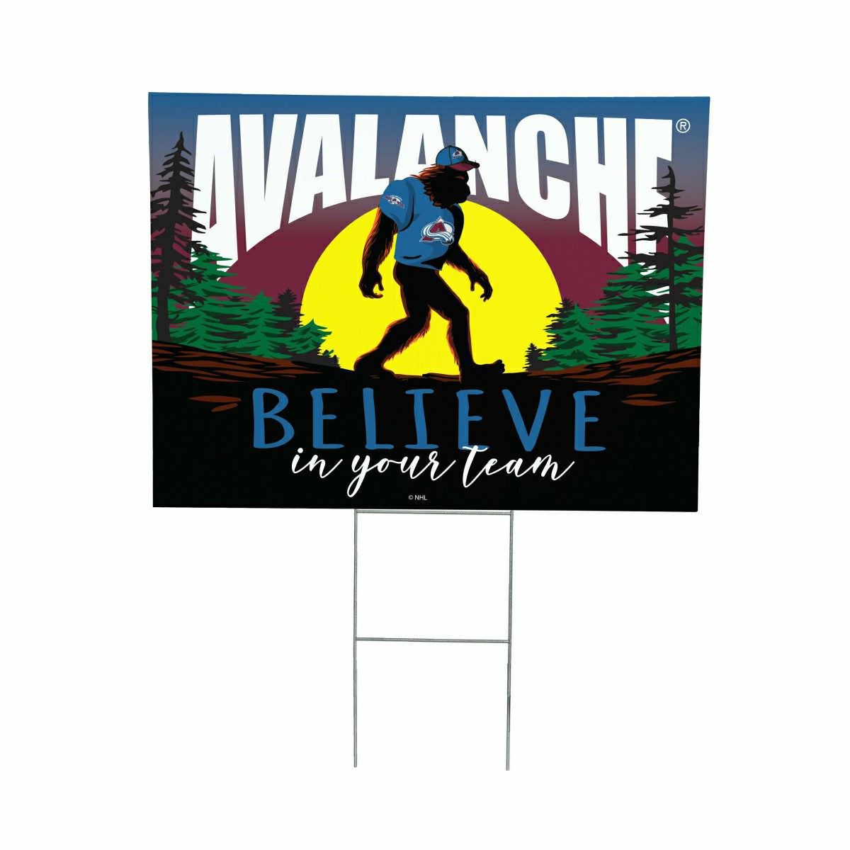 Colorado Avalanche Yard Sign, Bigfoot