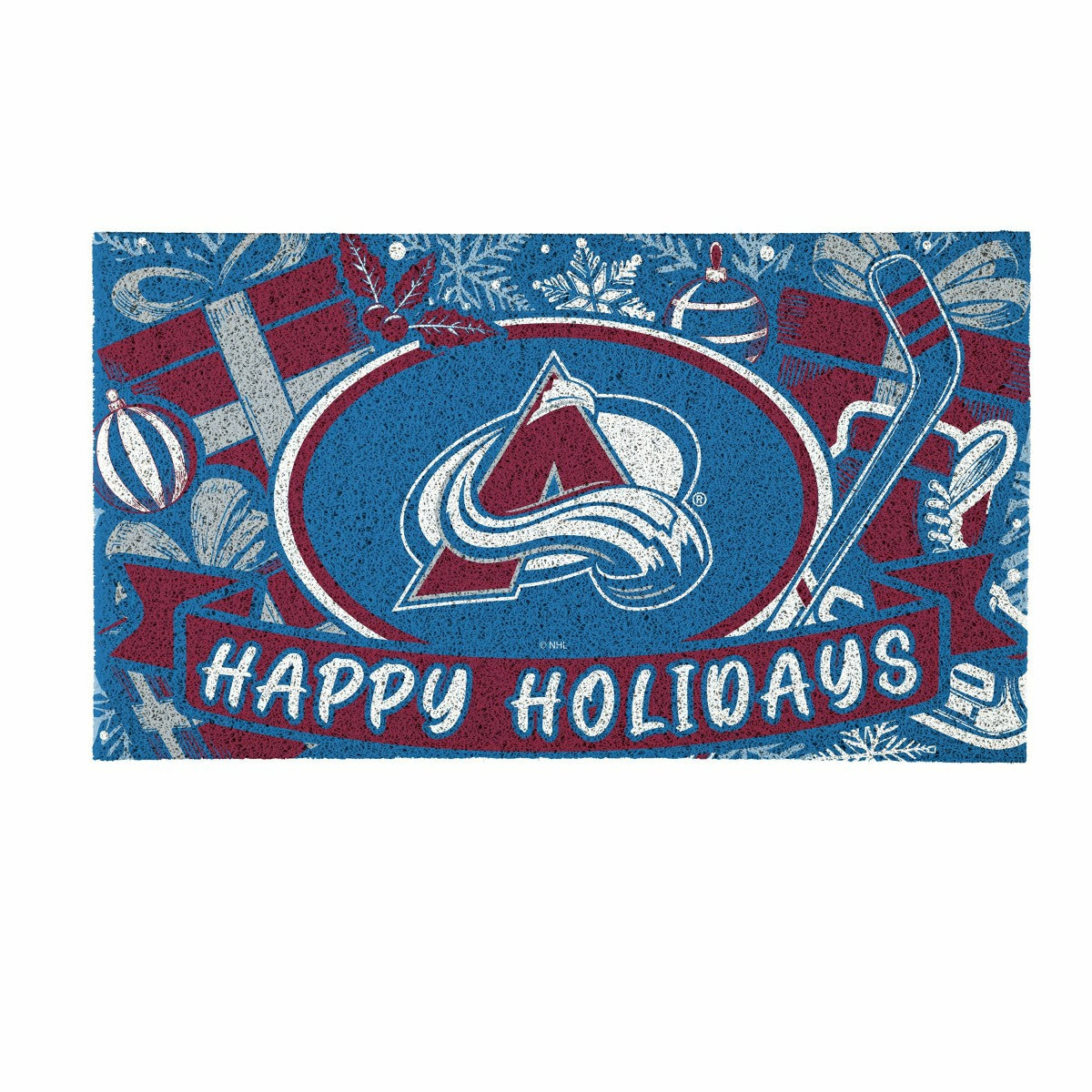 Colorado Avalanche Holiday PVC Mat, 28"x16"