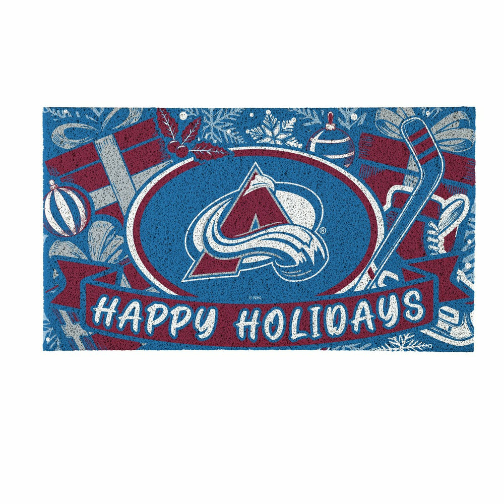 Colorado Avalanche Holiday PVC Mat, 28"x16"
