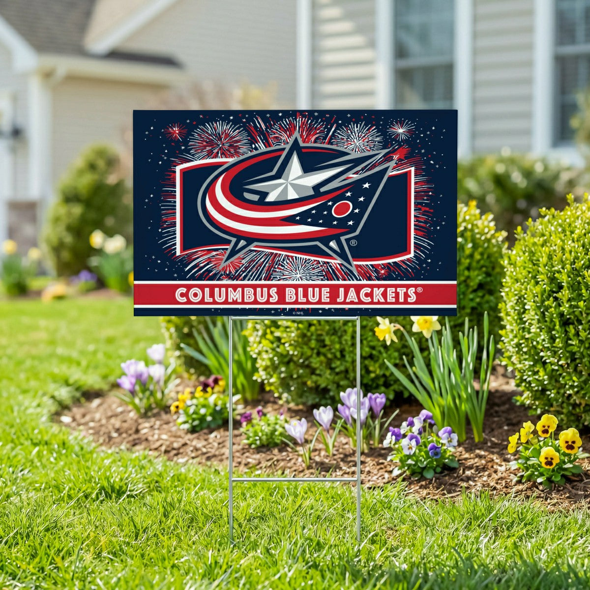 Columbus Blue Jackets Yard Sign, Patriotic