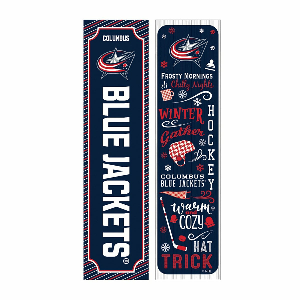 Columbus Blue Jackets 46" Double Sided Leaner, Winter Seasonal