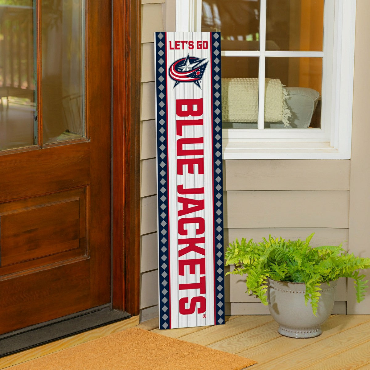 Columbus Blue Jackets 47" Double Sided Leaner, Christmas