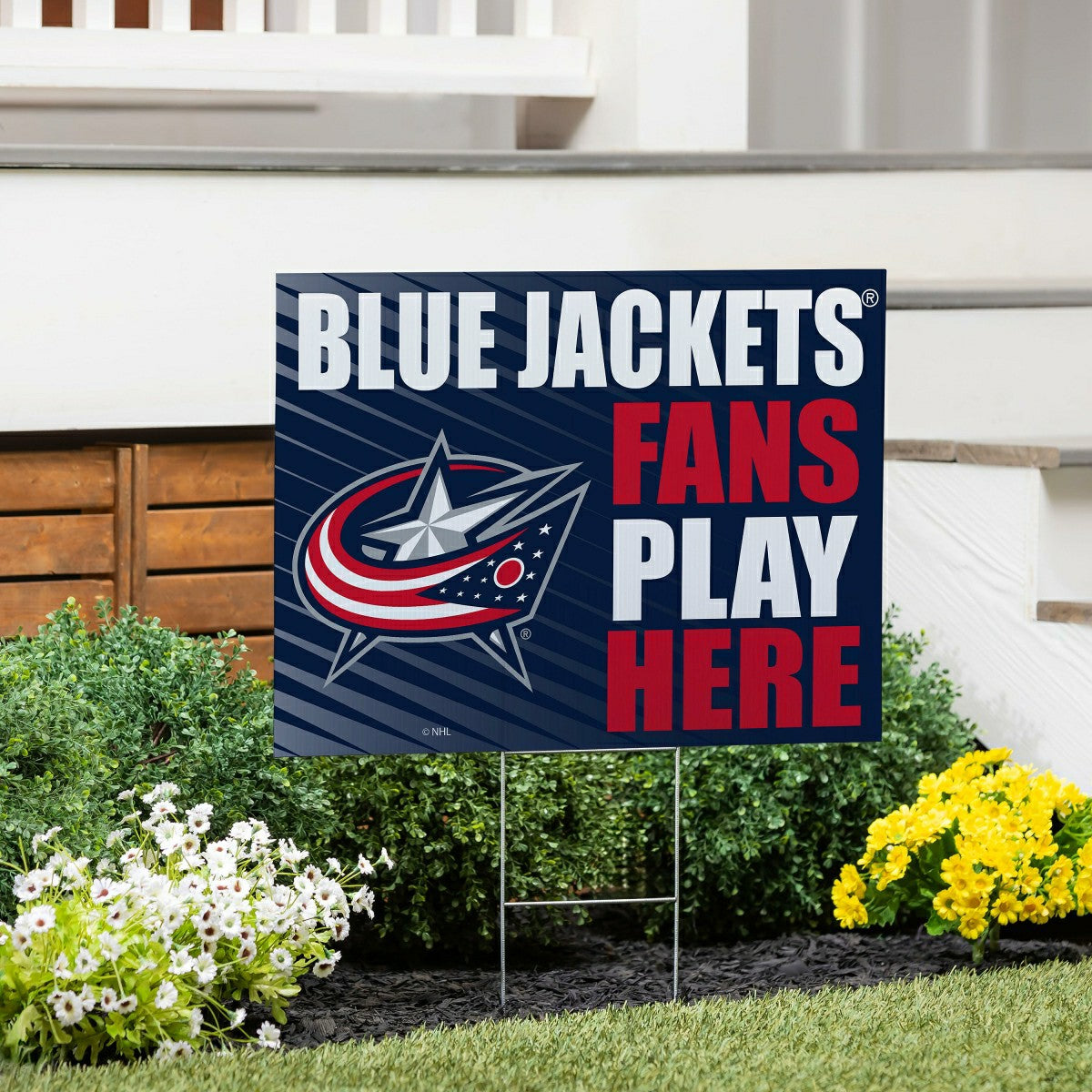Columbus Blue Jackets Coroplast Yard Sign "Fans Play Here"