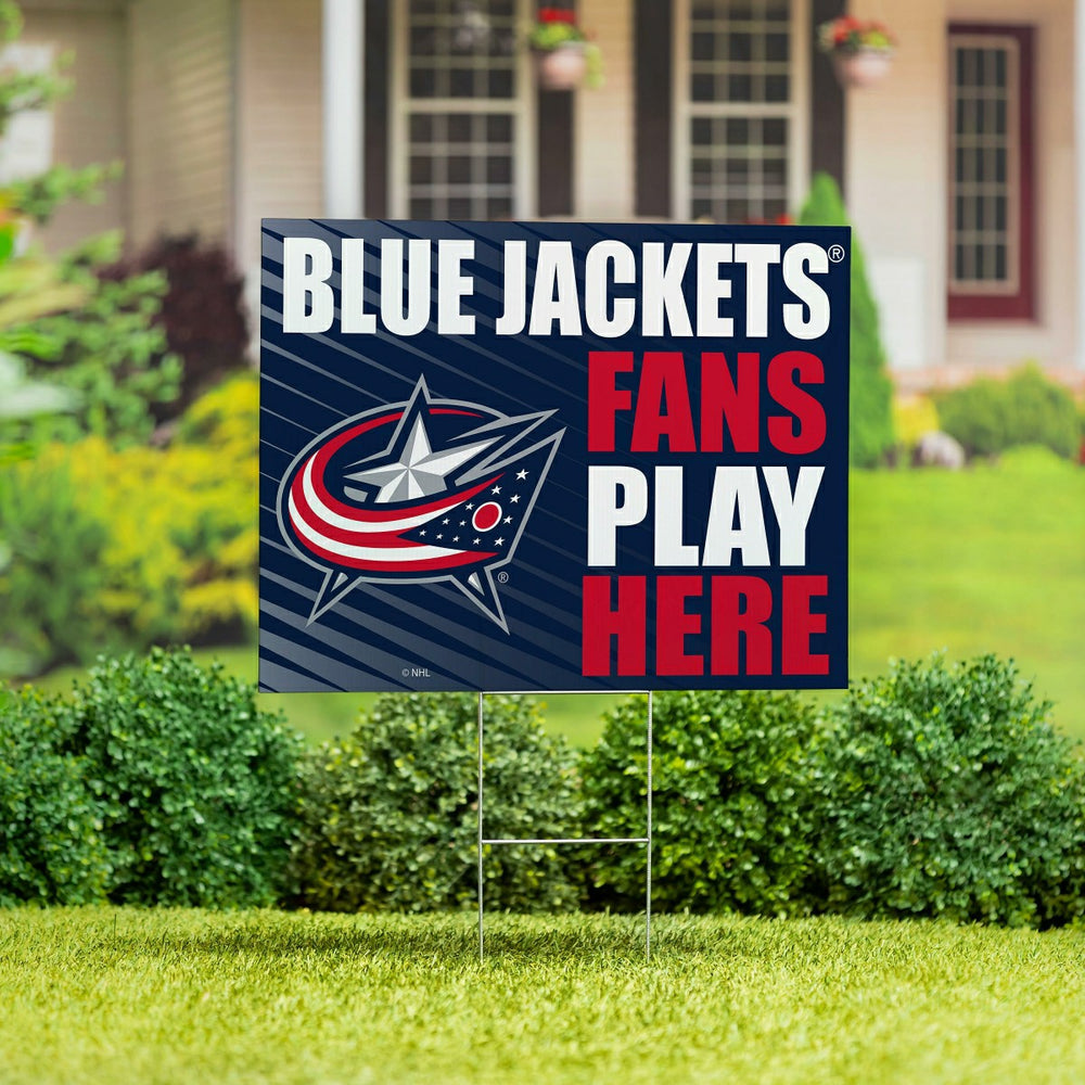 Columbus Blue Jackets Coroplast Yard Sign "Fans Play Here"