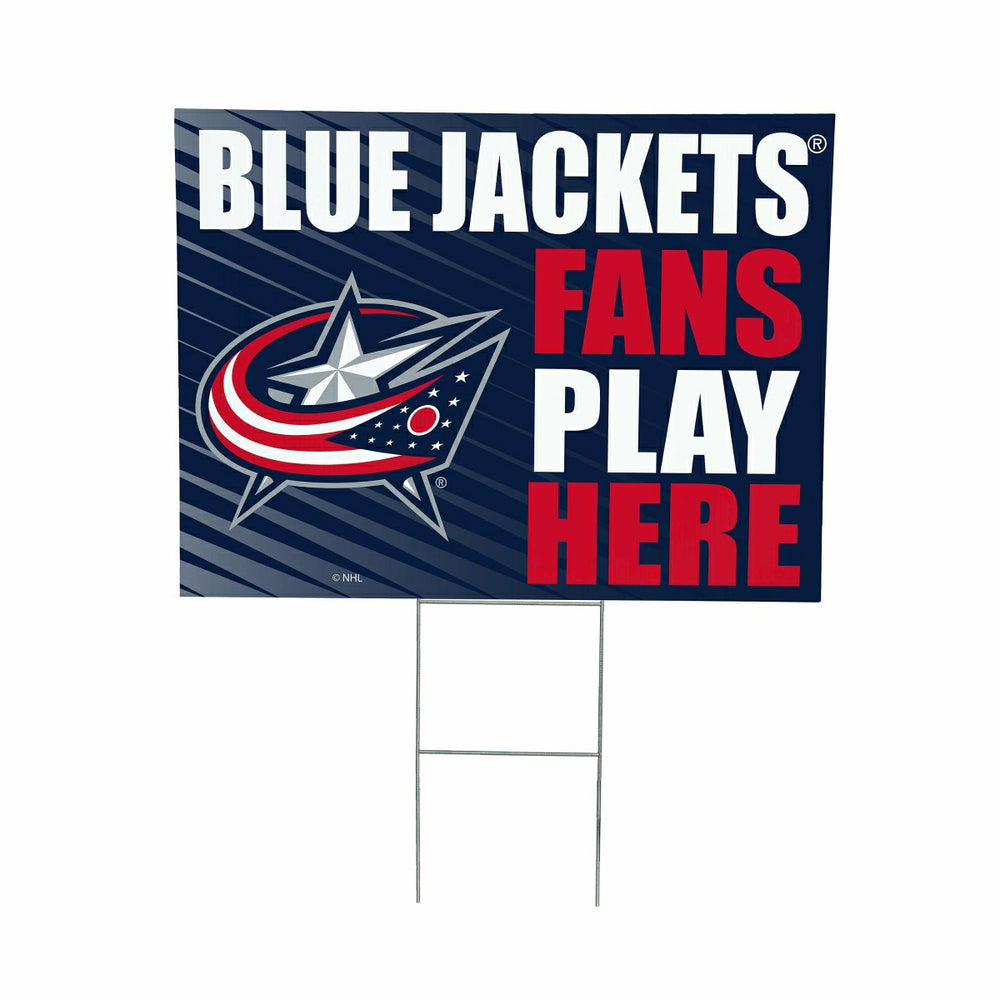 Columbus Blue Jackets Coroplast Yard Sign "Fans Play Here"