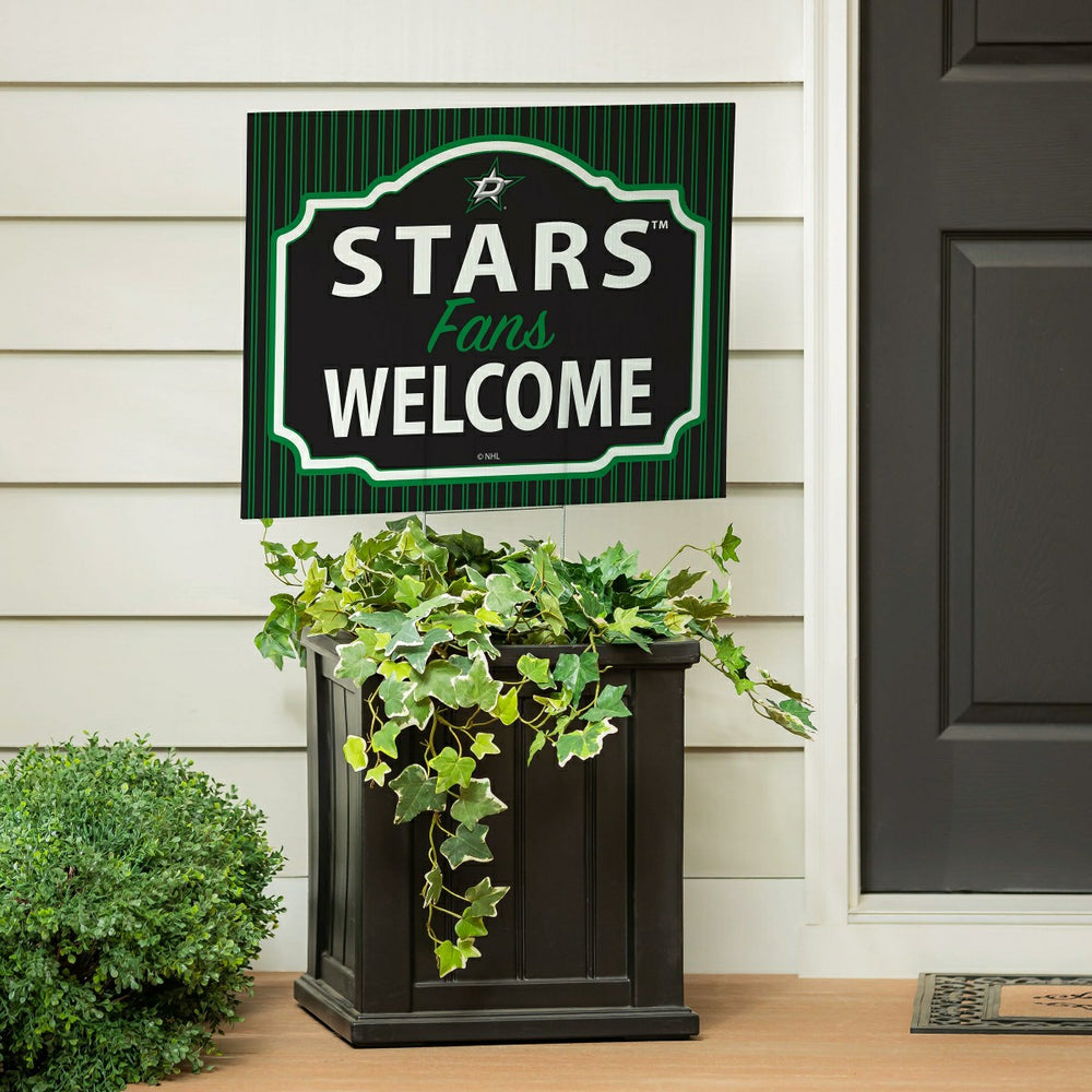 Dallas Stars Coroplast Yard Sign, "Fans Welcome"