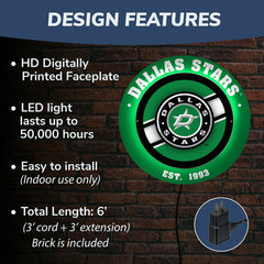Dallas Stars, Metal Lite, Round
