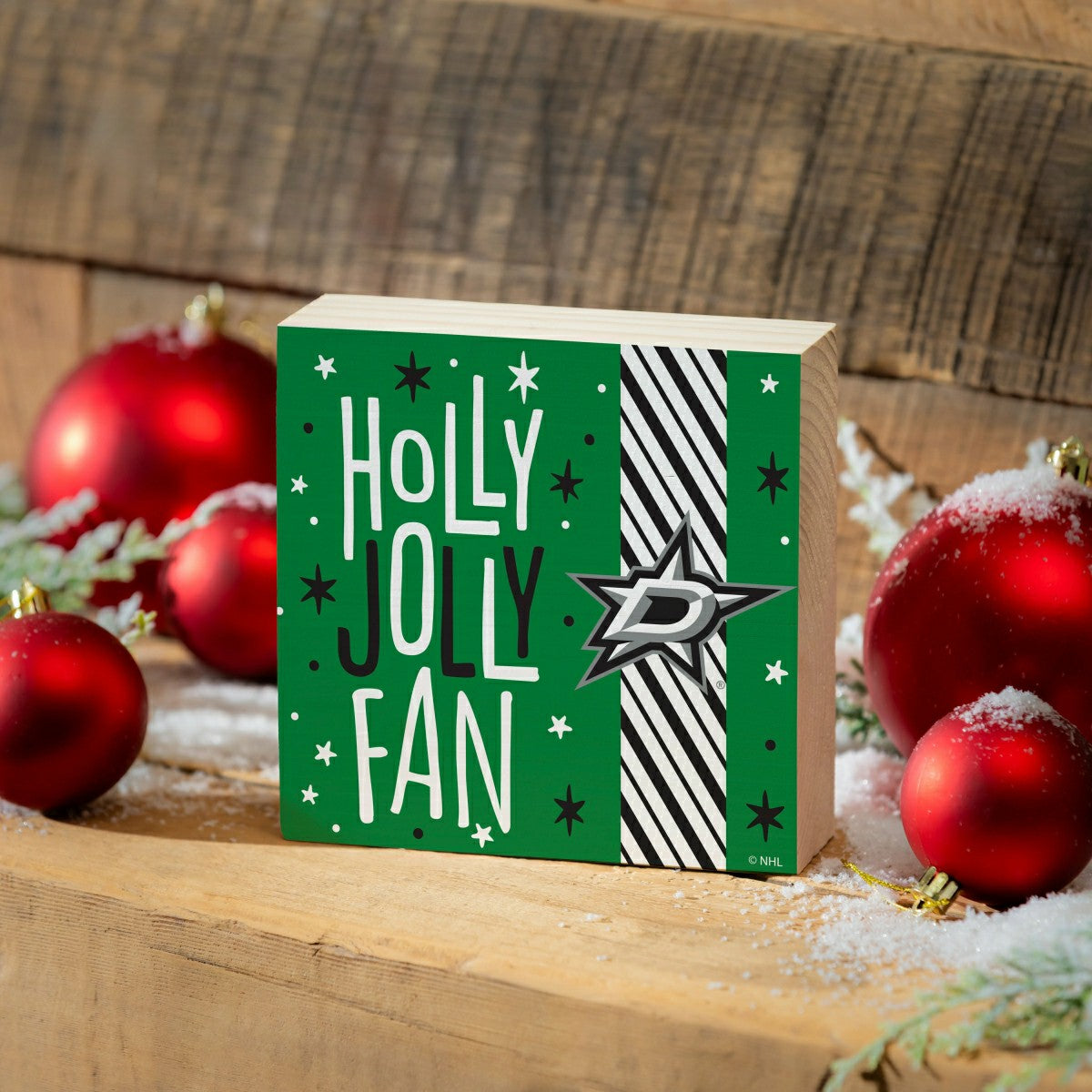 Dallas Stars Block, Holiday, 6x6