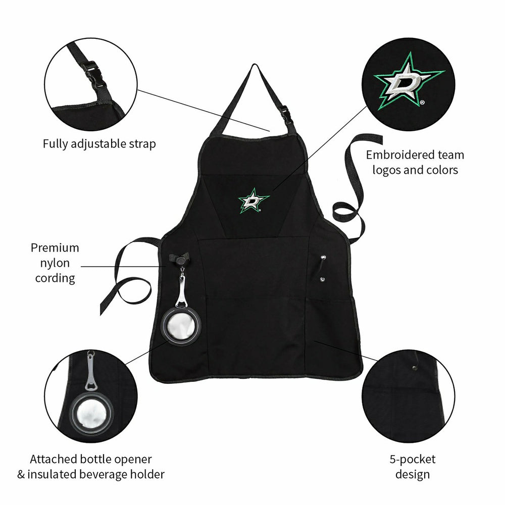 Grill Apron, Black, Dallas Stars
