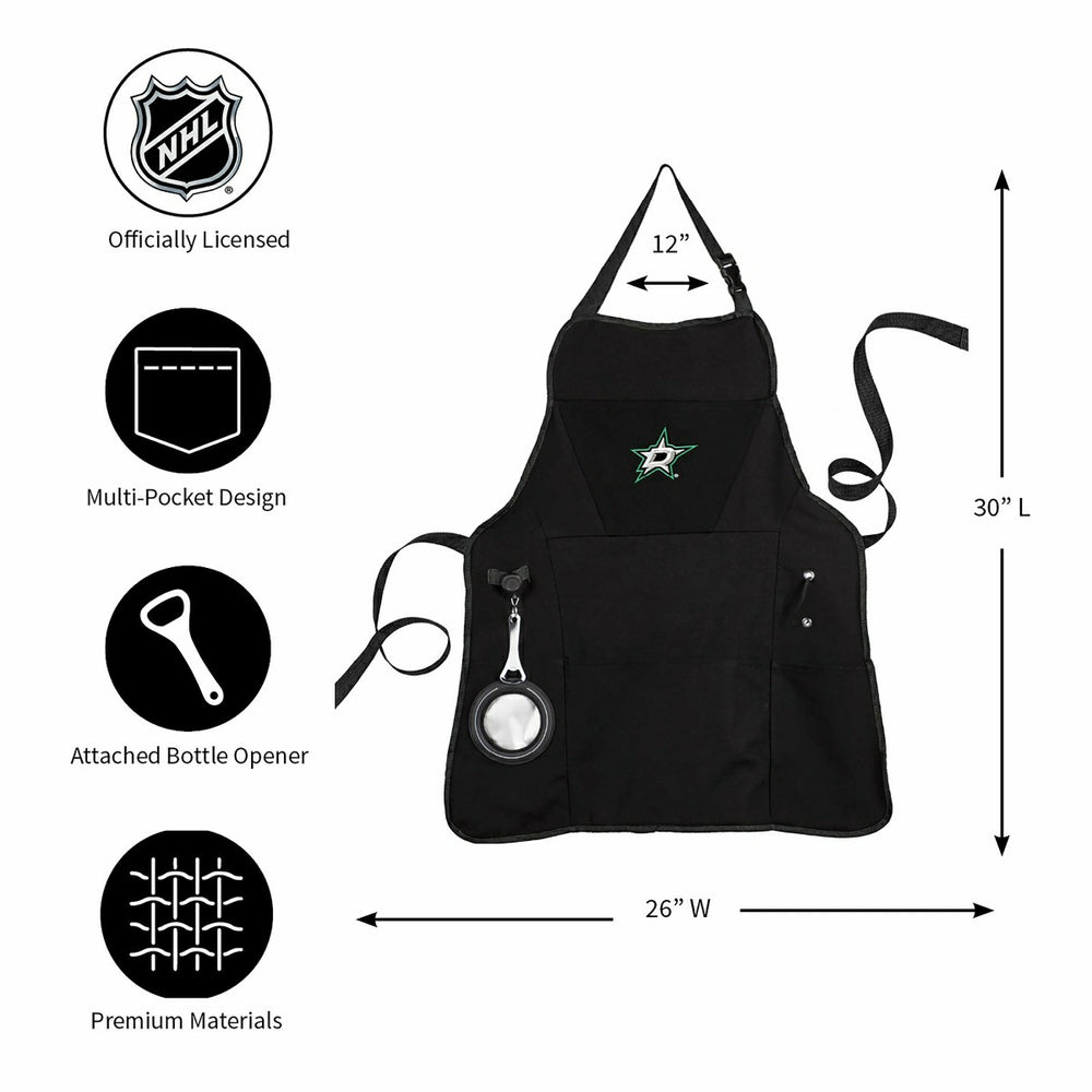 Grill Apron, Black, Dallas Stars