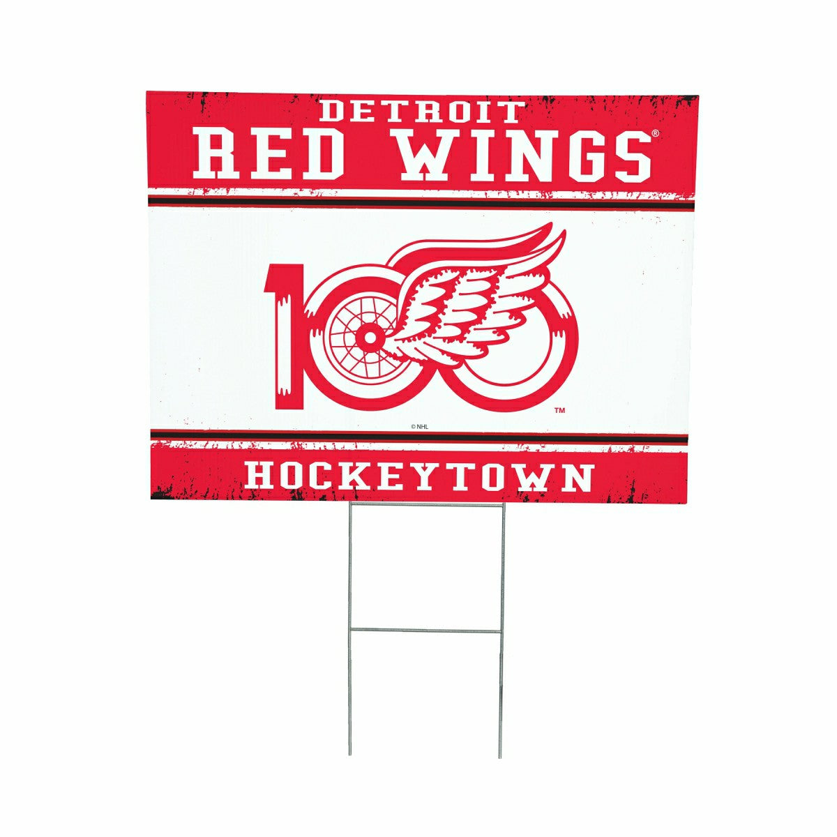 Detroit Red Wings, 100 Anniversary Cororplast Yard Sign