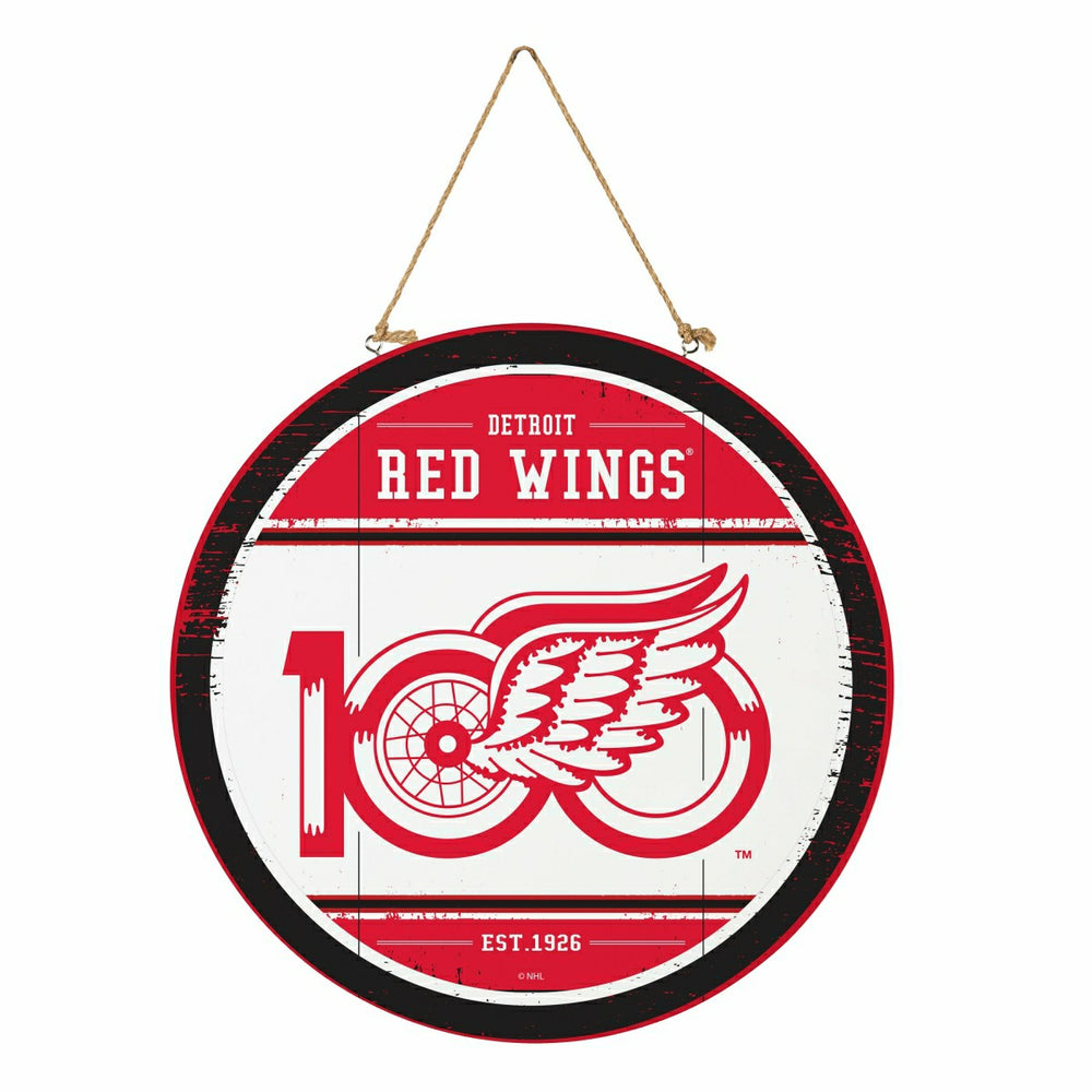 Detroit Red Wings,100 Anniversary Round Door Decor with Hanging Rope,