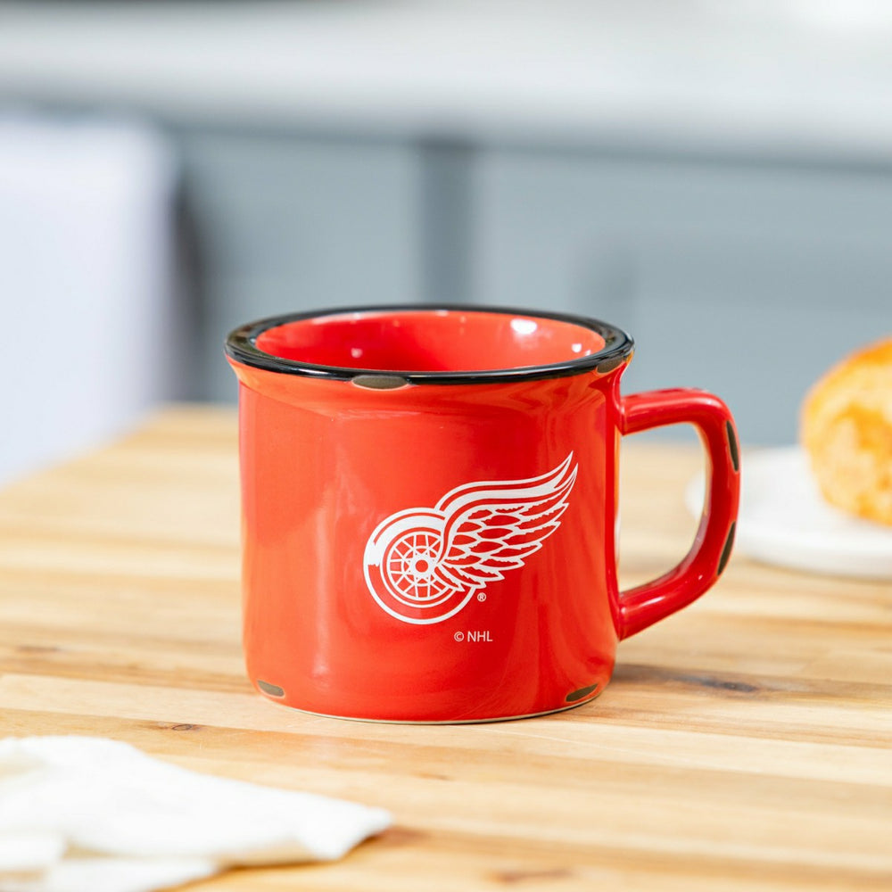 Detroit Red Wings Ceramic Camp Cup with Enamel Finish, 14oz