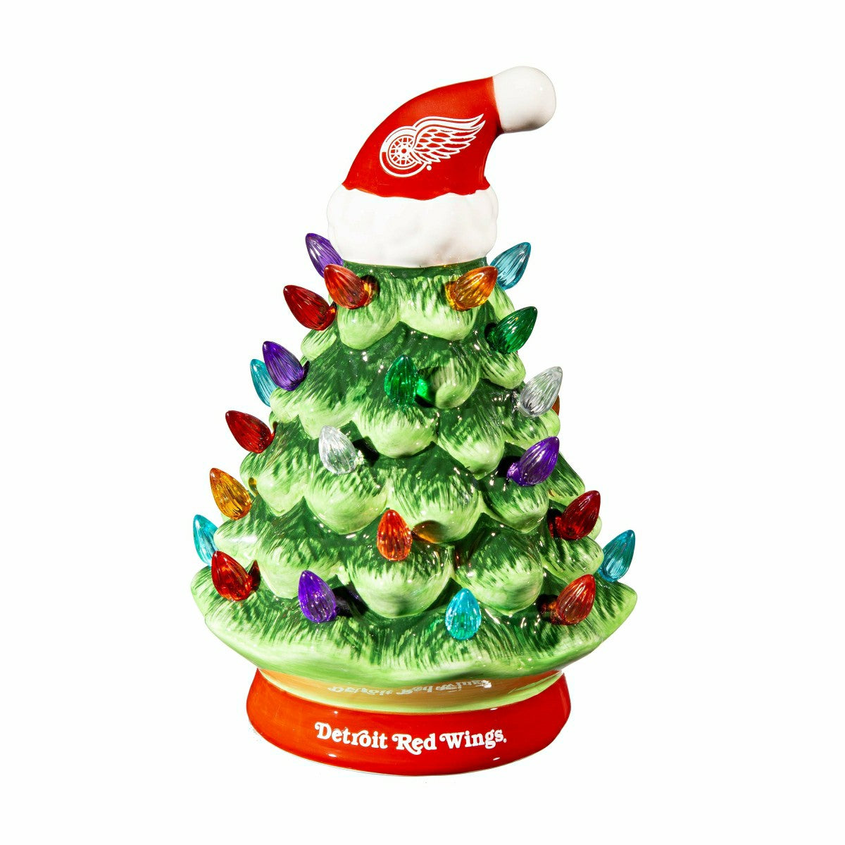 8" LED Ceramic Christmas Tree, Detroit Red Wings