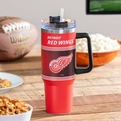 40oz Stainless Steel Canyon Cup w/ Straw, Detroit Red Wings