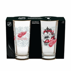 Detroit Red Wings 16oz Glass pint, Set of 2