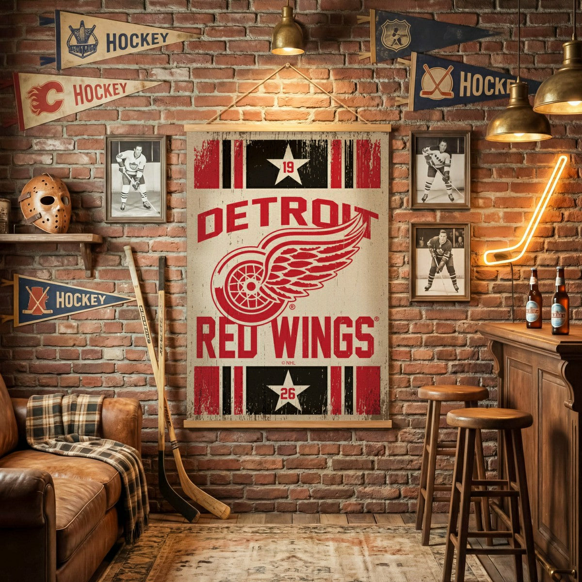 Detroit Red Wings, Canvas Wall Tapestry, Large, 54x36