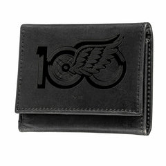 Detroit Red Wings, 100 Anniversary Wallet, Tri-fold, Black