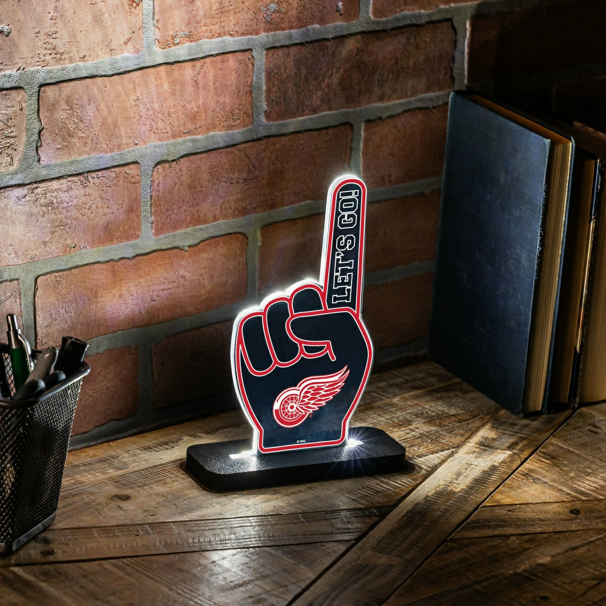 Detroit Red Wings Hockey Foam Finger Desklite LED Decor