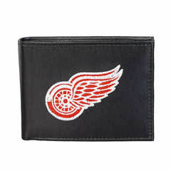 Detroit Red Wings Black Bi-Fold Embroidered Wallet w/ RFID Blocking