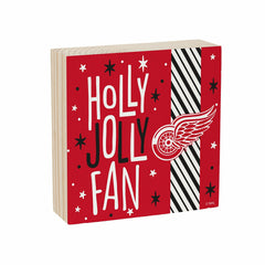 Detroit Red Wings Block, Holiday, 6x6