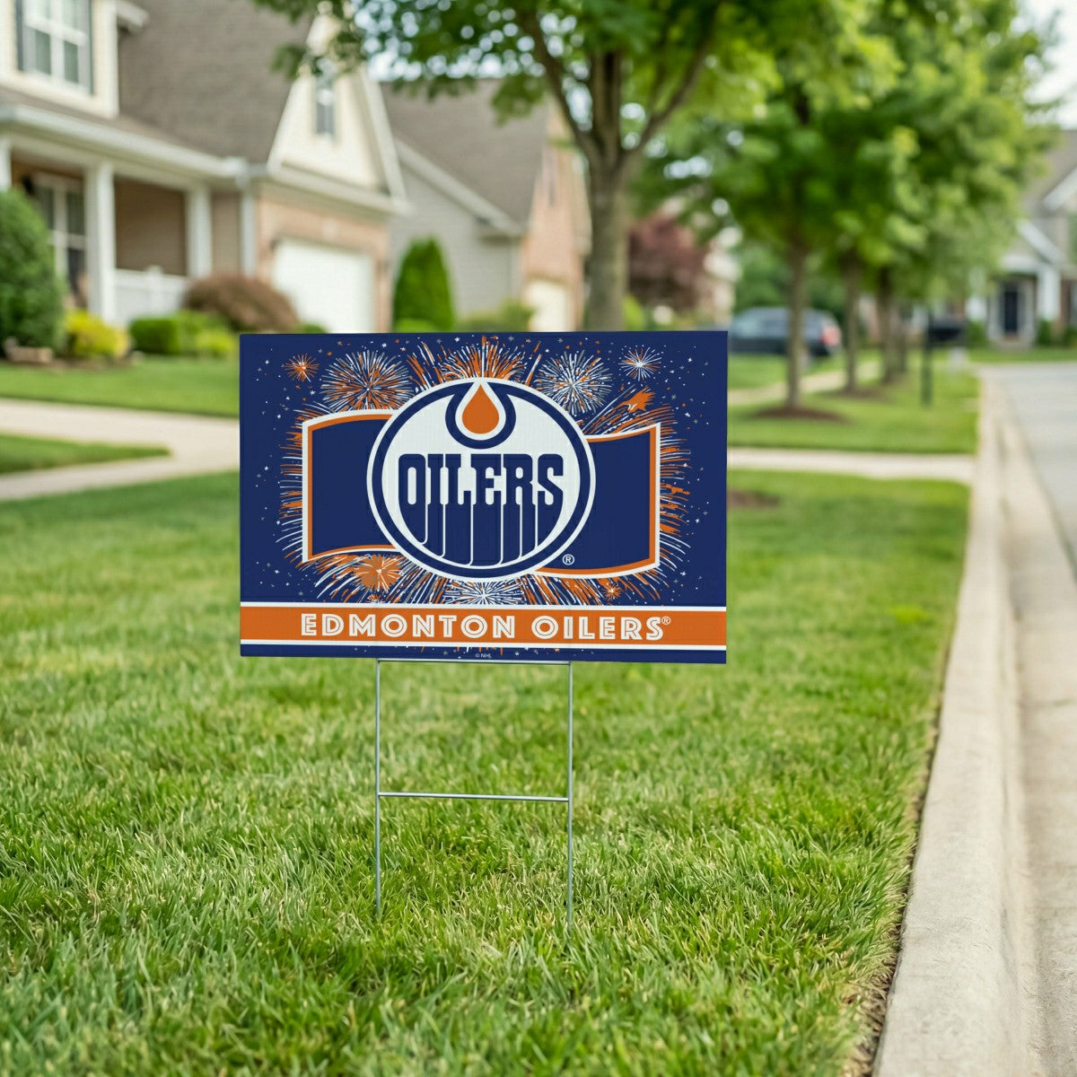 Edmonton Oilers Yard Sign, Patriotic