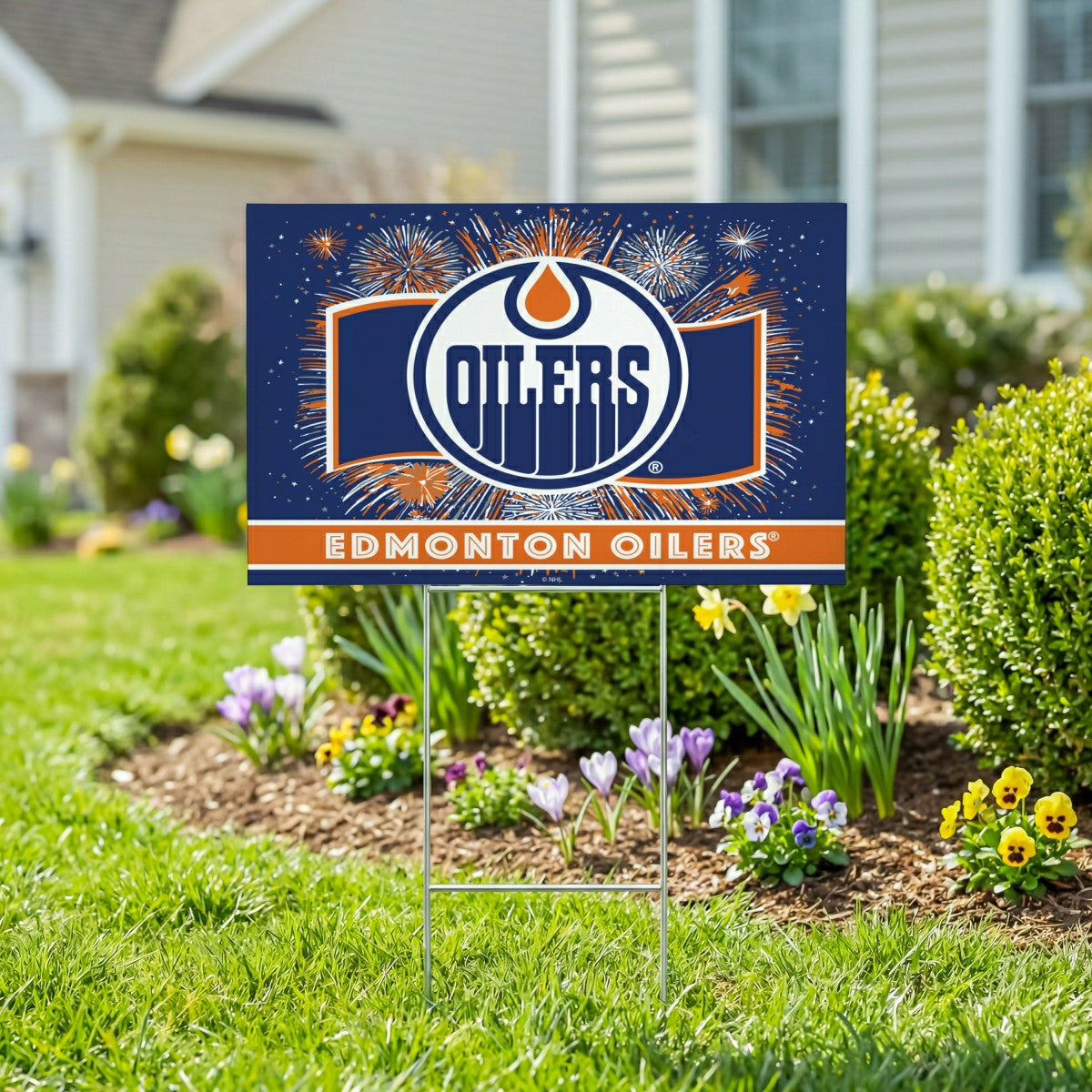 Edmonton Oilers Yard Sign, Patriotic