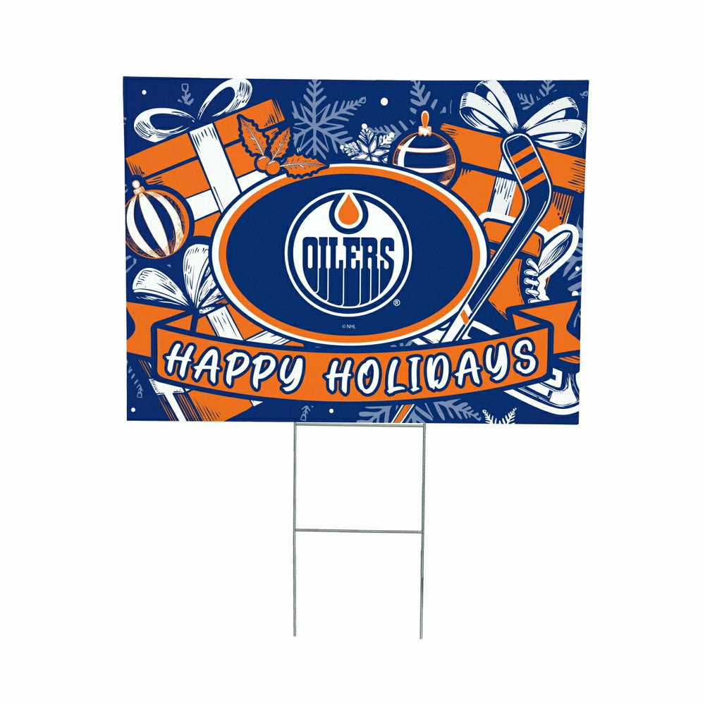 Edmonton Oilers Yard Sign, Holiday