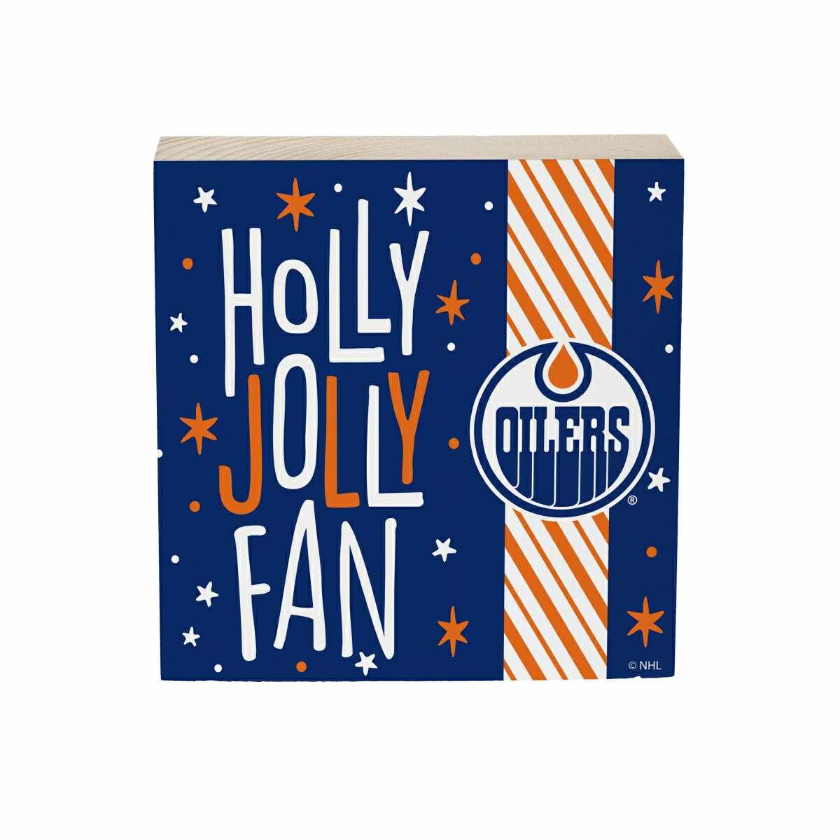 Edmonton Oilers Block, Holiday, 6x6