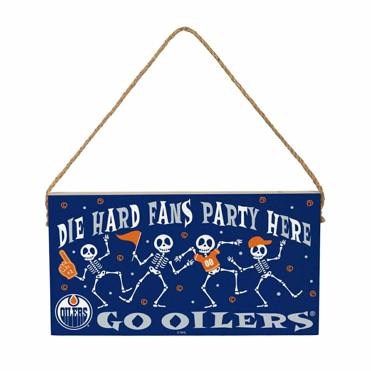 Edmonton Oilers Halloween Wood Wall Sign, 6x11