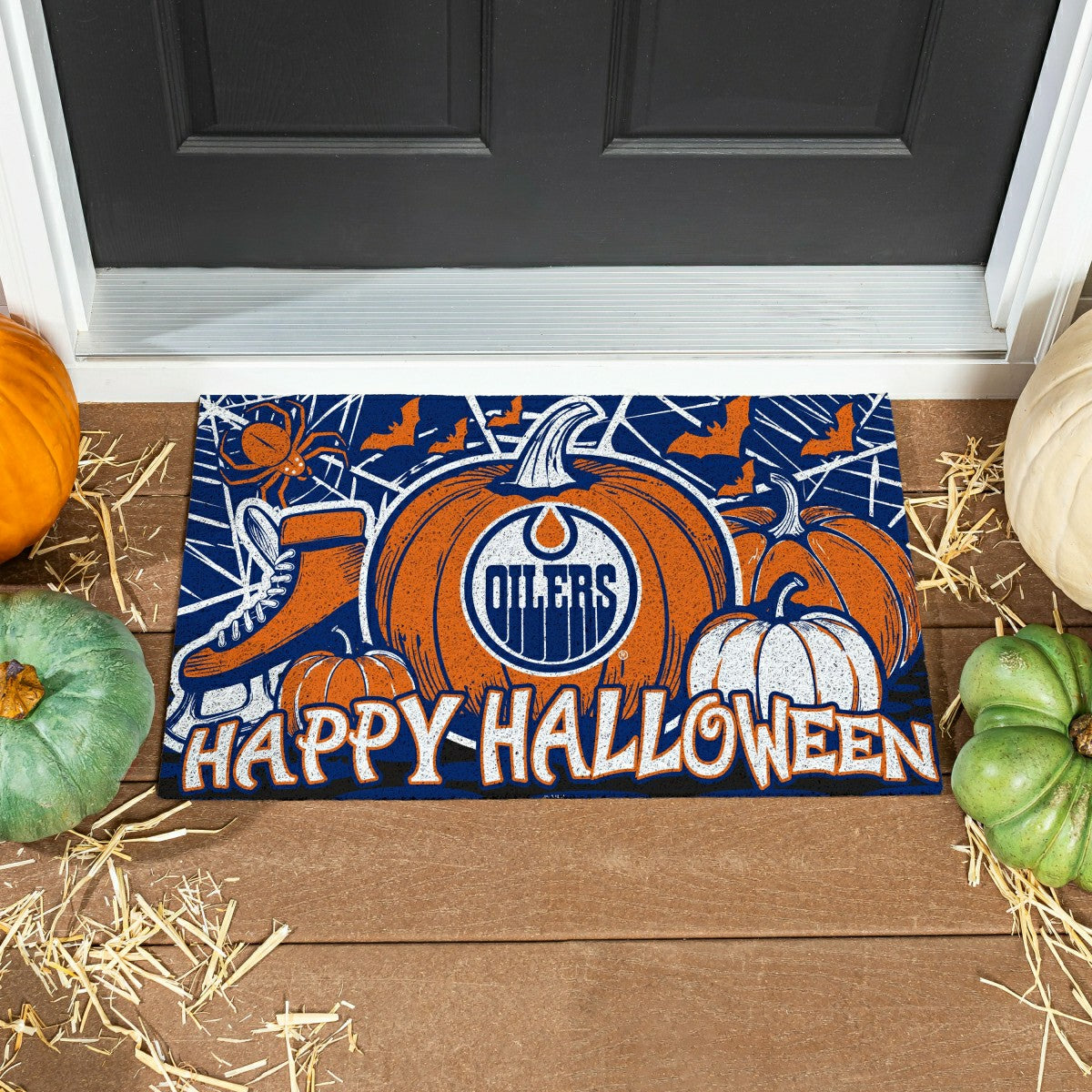 Edmonton Oilers Halloween PVC Mat, 28"x16"