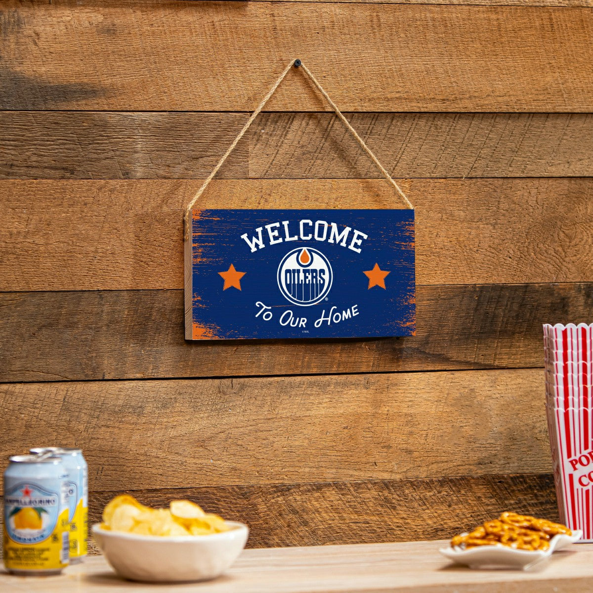 Edmonton Oilers Wood Wall Sign, 6x11