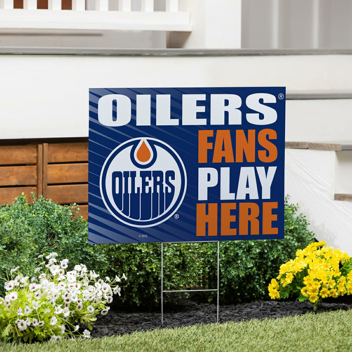Edmonton Oilers Coroplast Yard Sign "Fans Play Here"