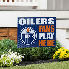 Edmonton Oilers Coroplast Yard Sign "Fans Play Here"