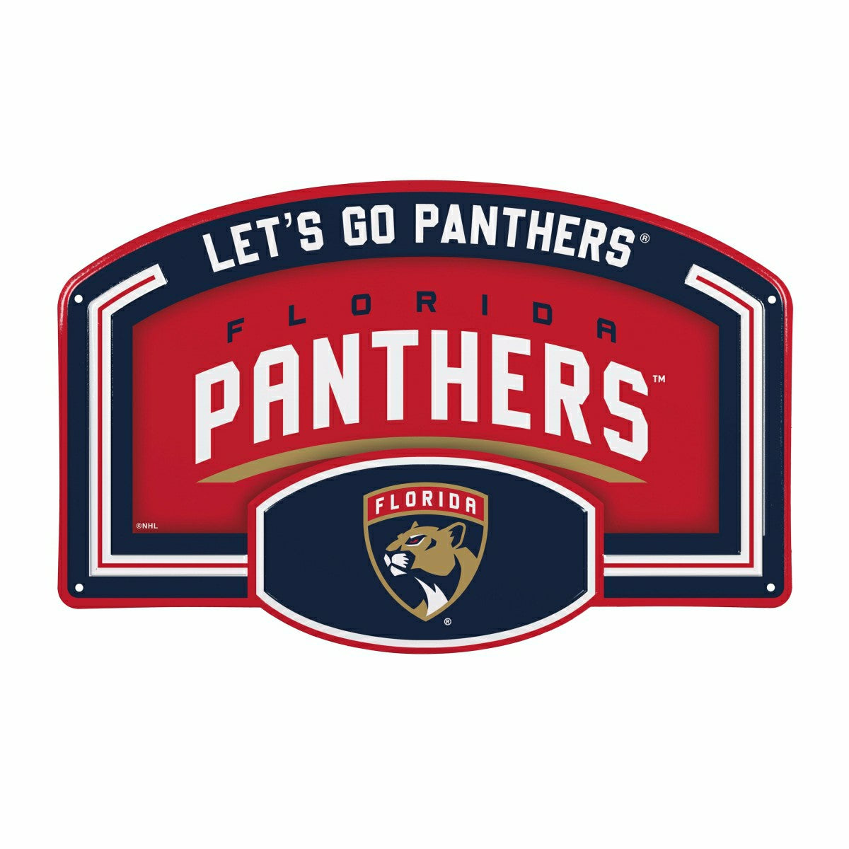 Florida Panthers USA Embossed Steel Wall Sign, 11" x 17"